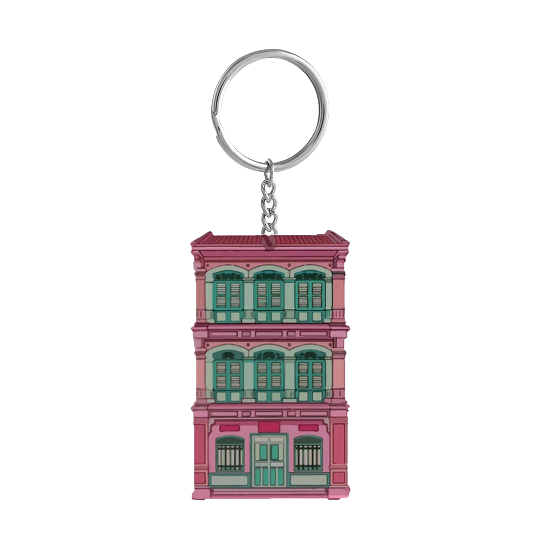 Shophouse Keychain (Pink)