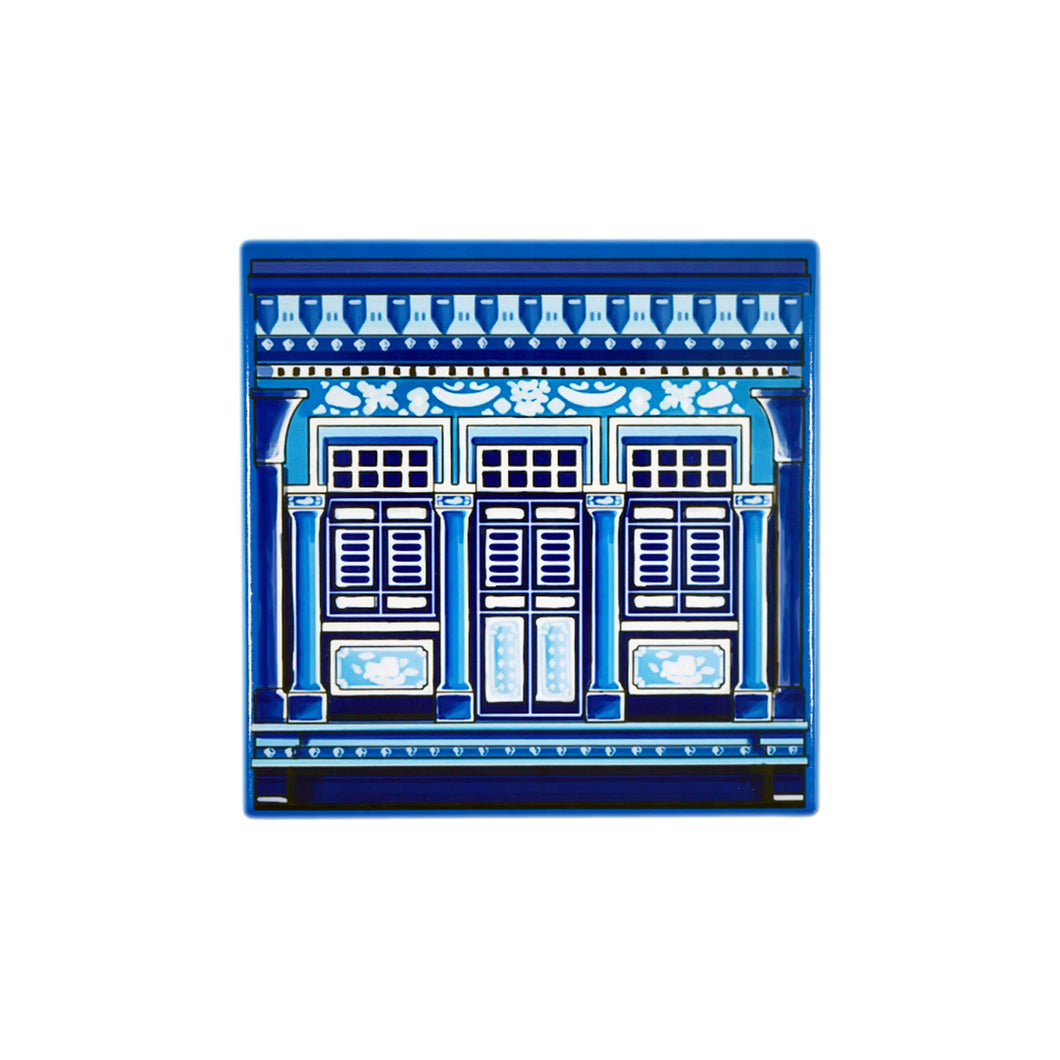 Old Shop Window Tile Magnet (Blue)