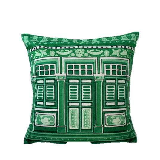 Old Shop Window Cushion Cover (Green)